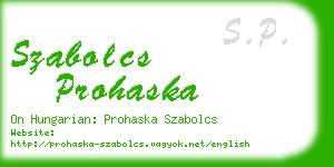 szabolcs prohaska business card